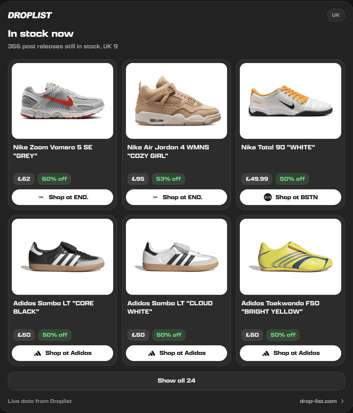 Droplist screenshot